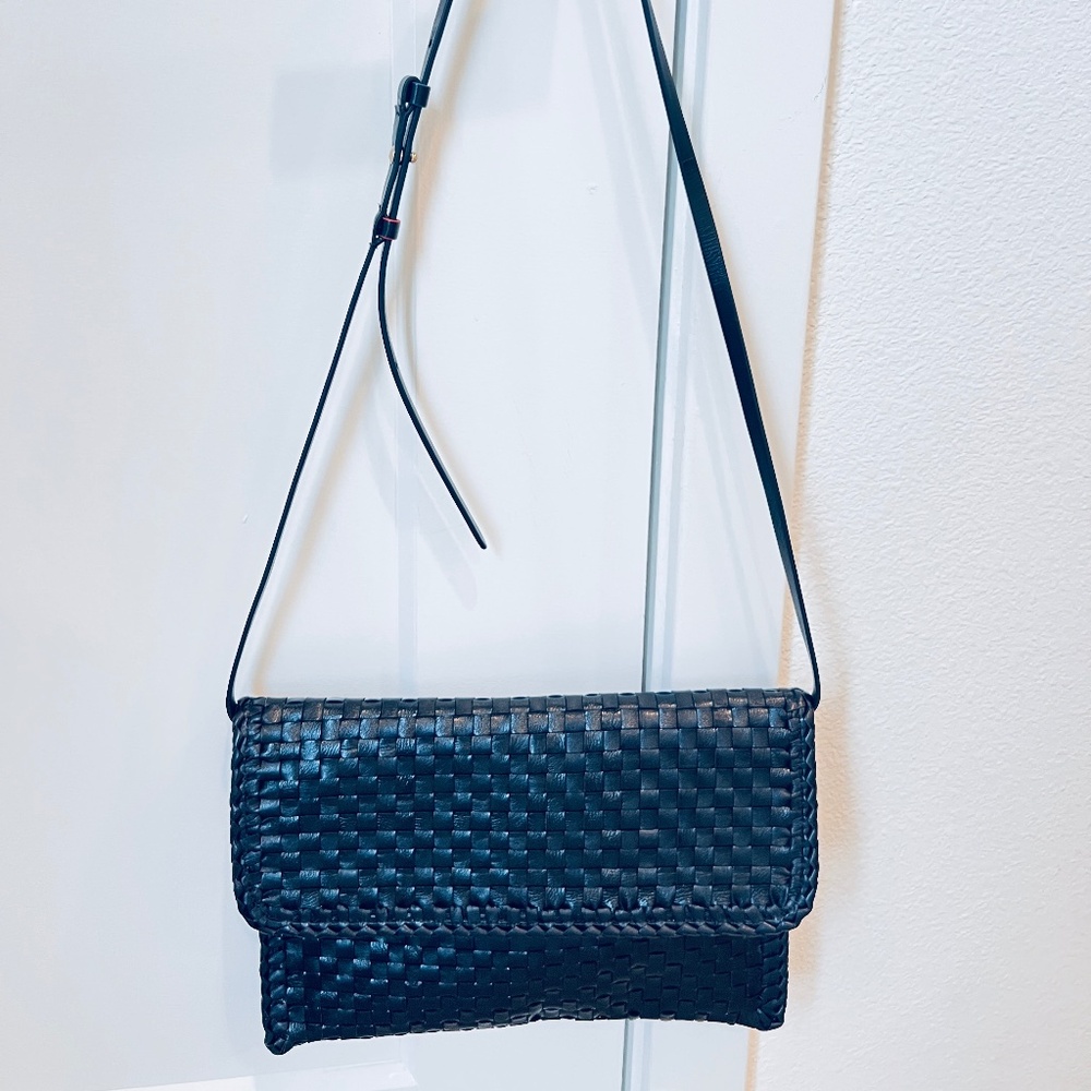 Clare V Black Woven Envelope Clutch/Purse
